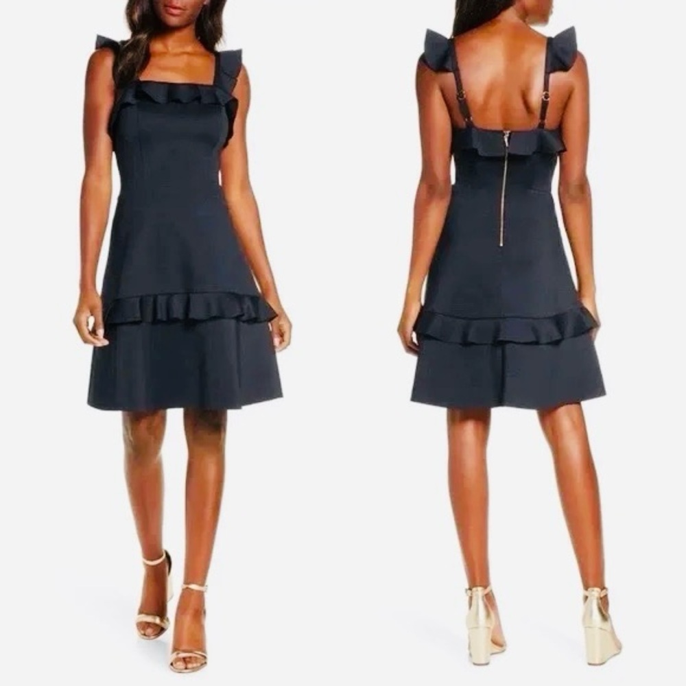 Lilly Pulitzer Black Ruffled Tiered Mini Dress